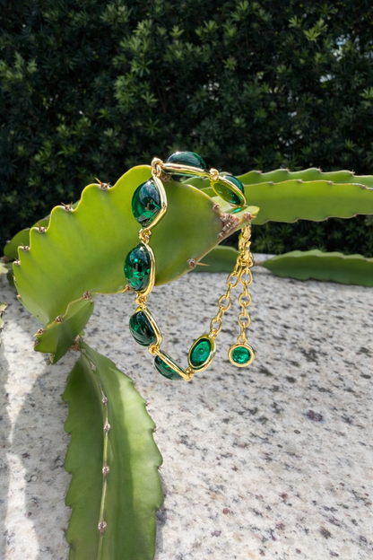 Forest Whisper Bracelet with Poured Glass