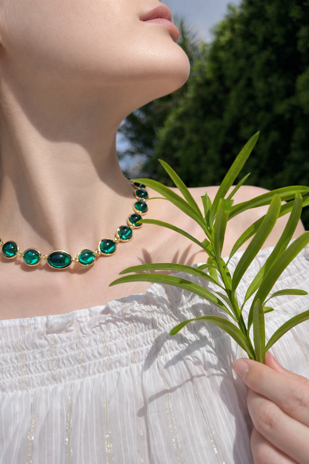 Forest Whisper Necklace with Poured Glass