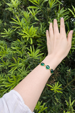 Forest Whisper Bracelet with Poured Glass