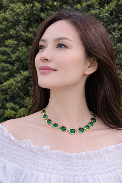 Forest Whisper Necklace with Poured Glass