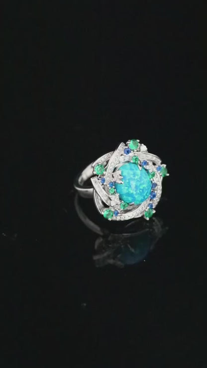 Opal Star Ring